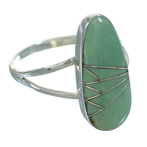 Southwest Authentic Sterling Silver And Turquoise Ring Size 6-1/2 YX69538