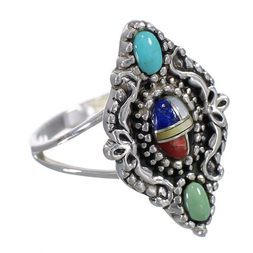 Multicolor And Sterling Silver Southwest Ring Size 5-1/4 WX70919