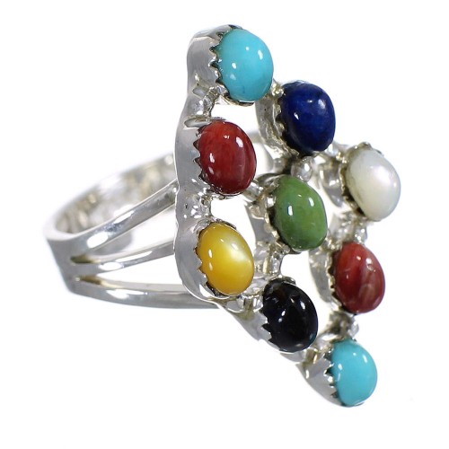 Multicolor Genuine Sterling Silver Southwestern Ring Size 4-1/2 WX70986