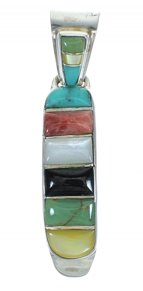 Genuine Sterling Silver Multicolor Southwest Pendant YX67443