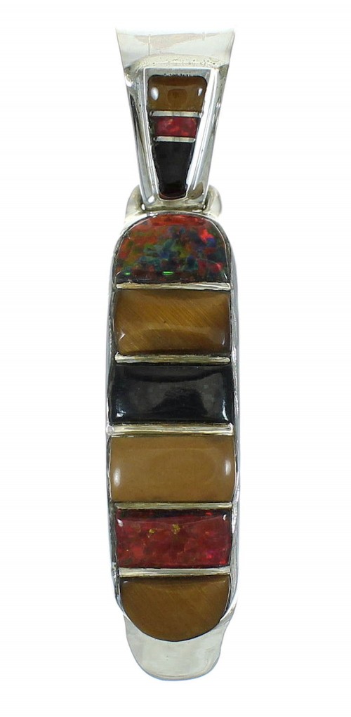 Genuine Sterling Silver Multicolor Southwestern Pendant YX67447