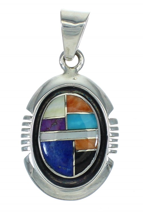 Authentic Sterling Silver Multicolor Southwest Pendant YX67452