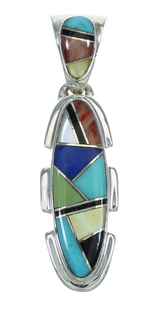 Authentic Sterling Silver Multicolor Southwestern Pendant YX67462