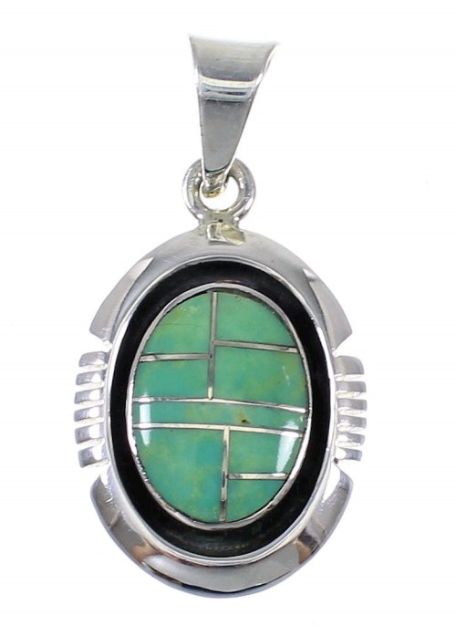 Southwest Sterling Silver Turquoise Pendant QX78927