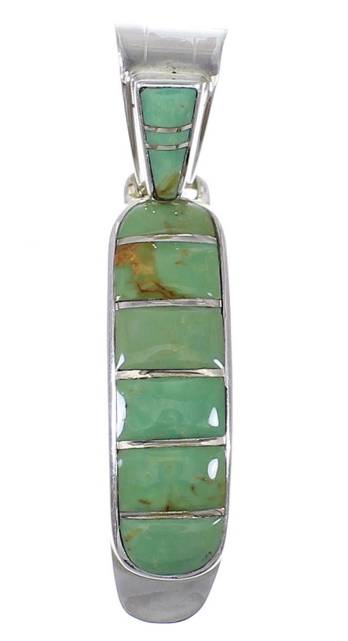 Turquoise Authentic Sterling Silver Southwest Pendant QX78955