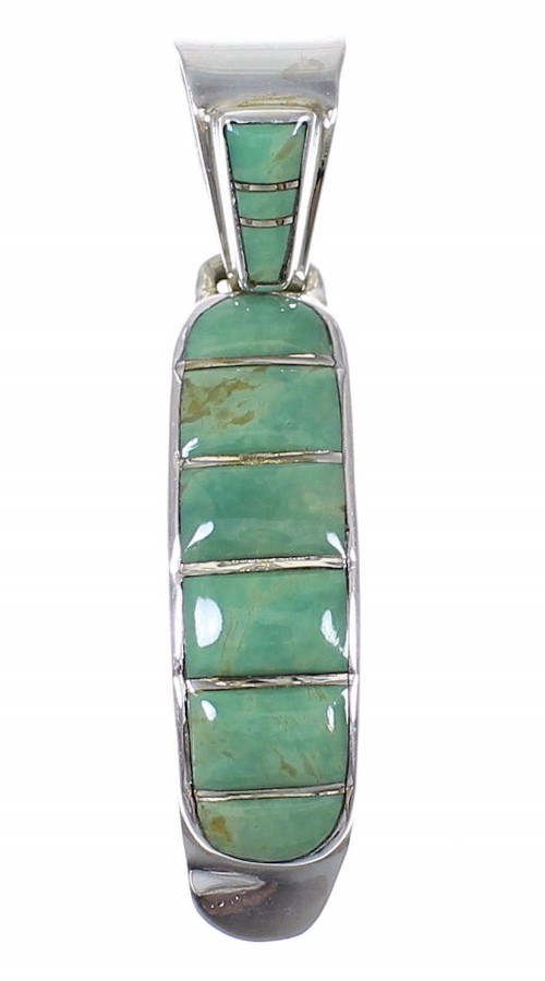 Turquoise Genuine Sterling Silver Southwest Pendant QX78957