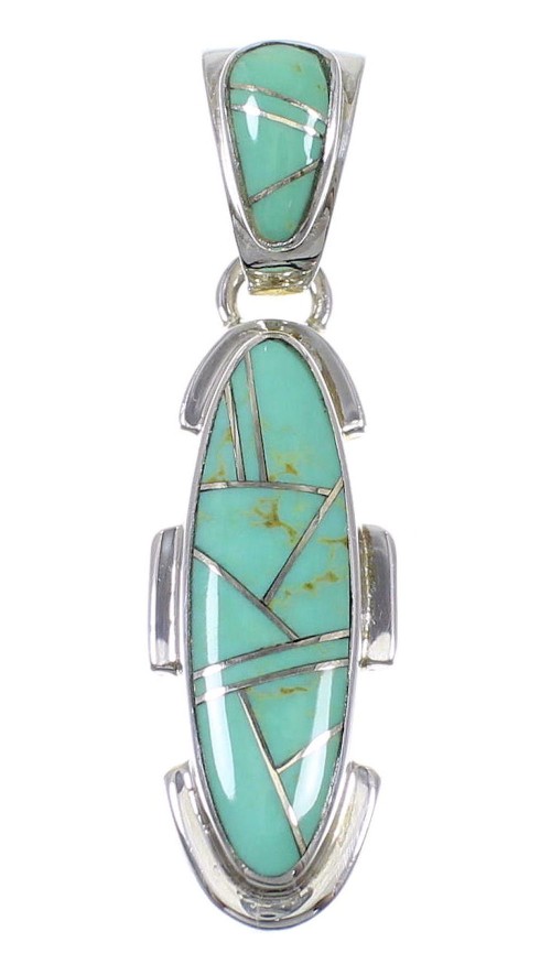 Turquoise Southwest Sterling Silver Pendant QX78982