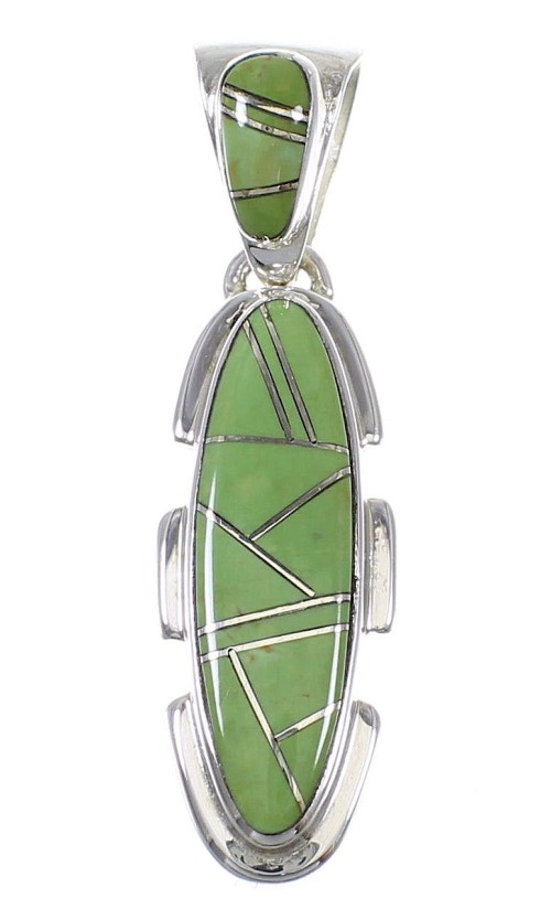 Turquoise Southwestern Sterling Silver Pendant QX78984