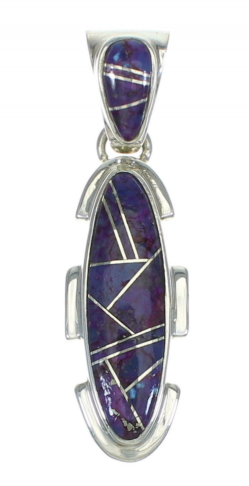 Southwest Sterling Silver And Magenta Turquoise Pendant YX68268
