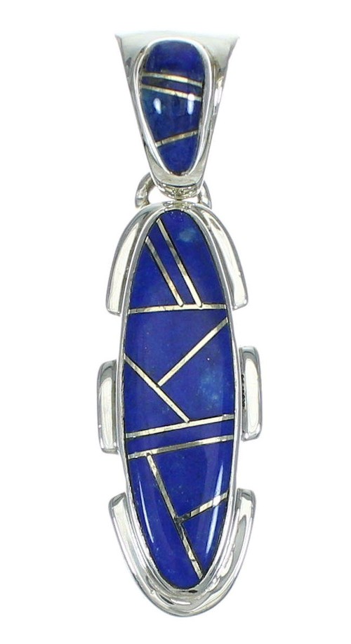 Southwest Sterling Silver And Lapis Inlay Pendant YX68269