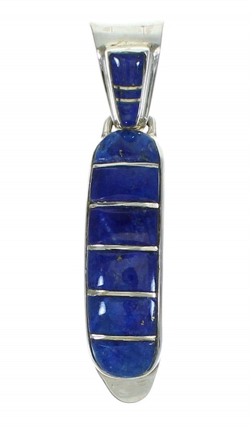 Southwestern Sterling Silver And Lapis Inlay Pendant YX68272