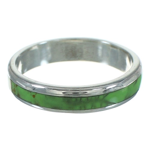 Gaspeite Inlay Silver Ring Size 4-3/4 AX73524