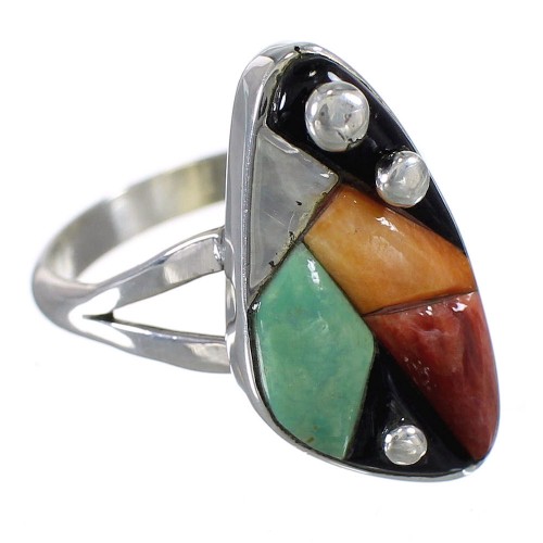 Multicolor WhiteRock Genuine Sterling Silver Ring Size 6-1/2 WX81966