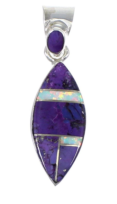 Opal Magenta Turquoise And Authentic Sterling Silver Southwest Pendant YX67668