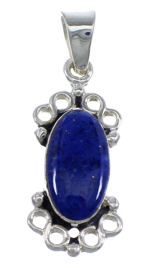 Lapis And Authentic Sterling Silver Southwest Pendant YX67255