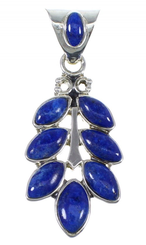 Genuine Sterling Silver And Lapis Southwestern Pendant YX67275