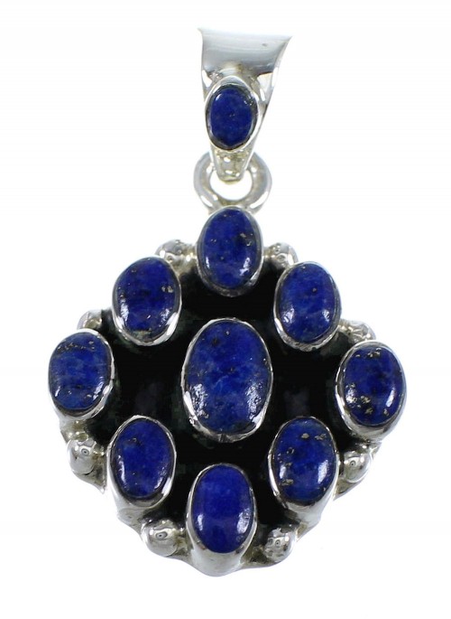 Sterling Silver And Lapis Southwest Slide Pendant YX67285