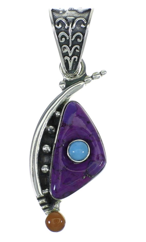 Southwestern Genuine Sterling Silver Multicolor Pendant YX67021