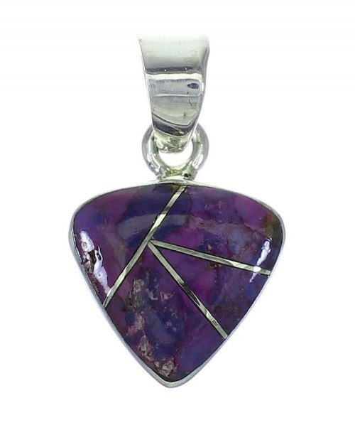 Genuine Sterling Silver And Magenta Turquoise Southwest Jewelry Pendant YX67066