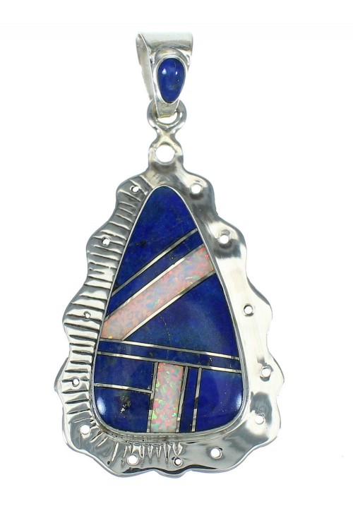 Lapis Opal Silver Southwestern Pendant YX70297