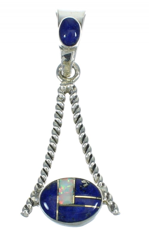 Southwest Silver Lapis Opal Pendant YX70301