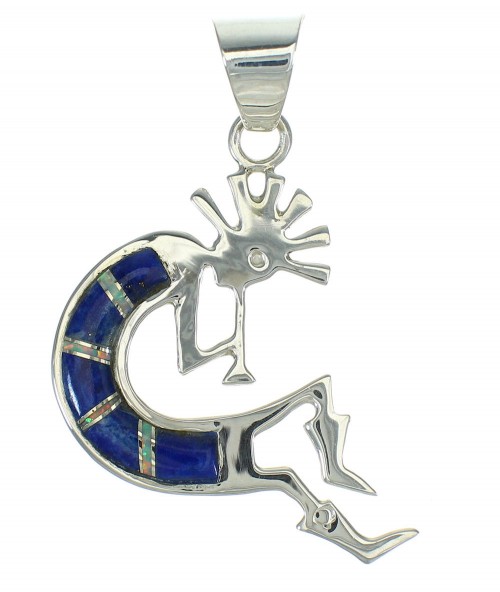 Southwestern Sterling Silver Lapis Opal Kokopelli Pendant YX70310