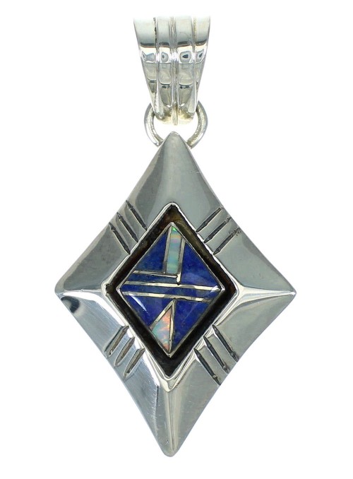 Opal Lapis And Sterling Silver Southwestern Pendant YX70358