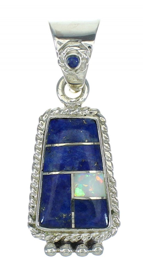 Silver Lapis And Opal Southwest Pendant YX70367