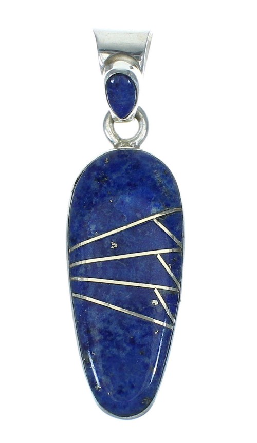 Southwestern Sterling Silver And Lapis Pendant YX67369