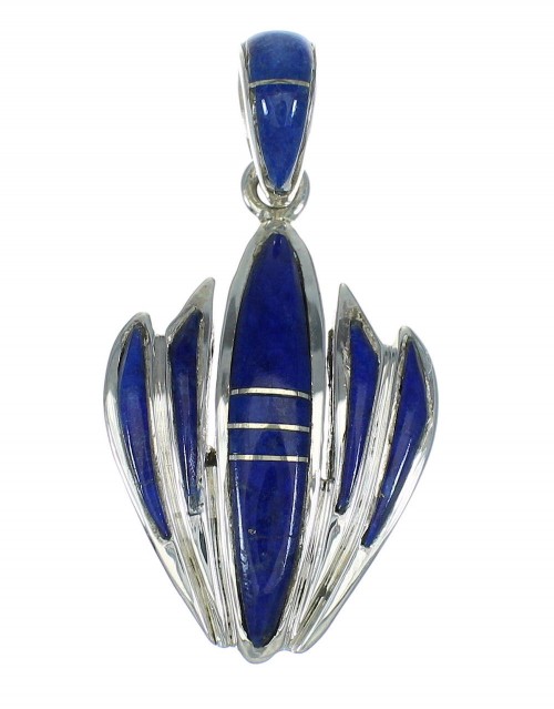Southwestern Genuine Sterling Silver And Lapis Pendant YX67372