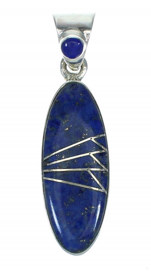 Southwest Genuine Sterling Silver And Lapis Pendant YX67373