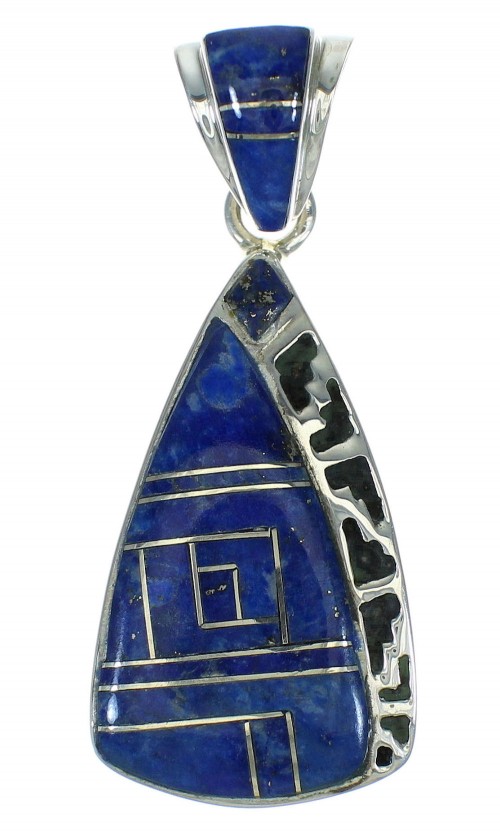 Southwestern Authentic Sterling Silver And Lapis Pendant YX67376
