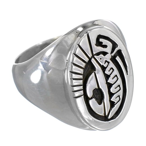 Navajo Sterling Silver Calvin Peterson Bear Water Wave Ring Size 11-1/2 RX111255