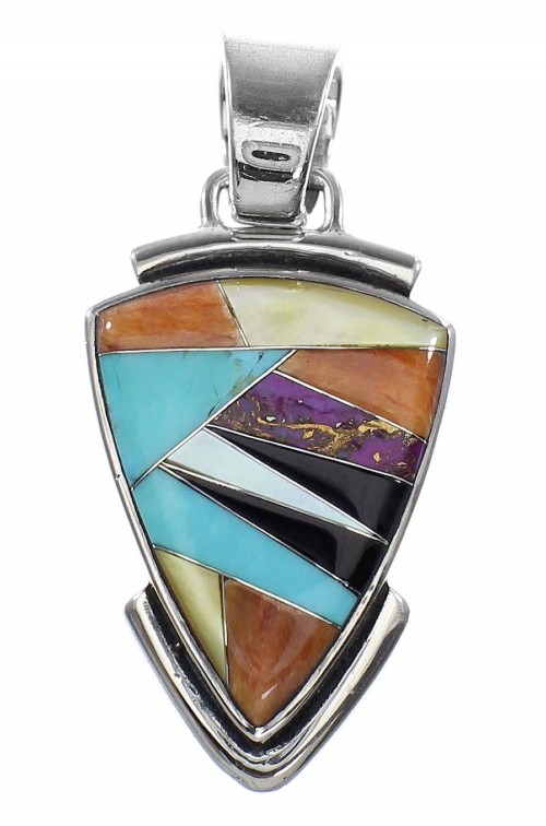 Southwestern Multicolor Sterling Silver Pendant YX94722