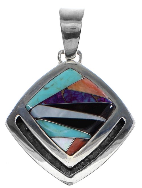 Silver Multicolor Southwest Pendant YX94727