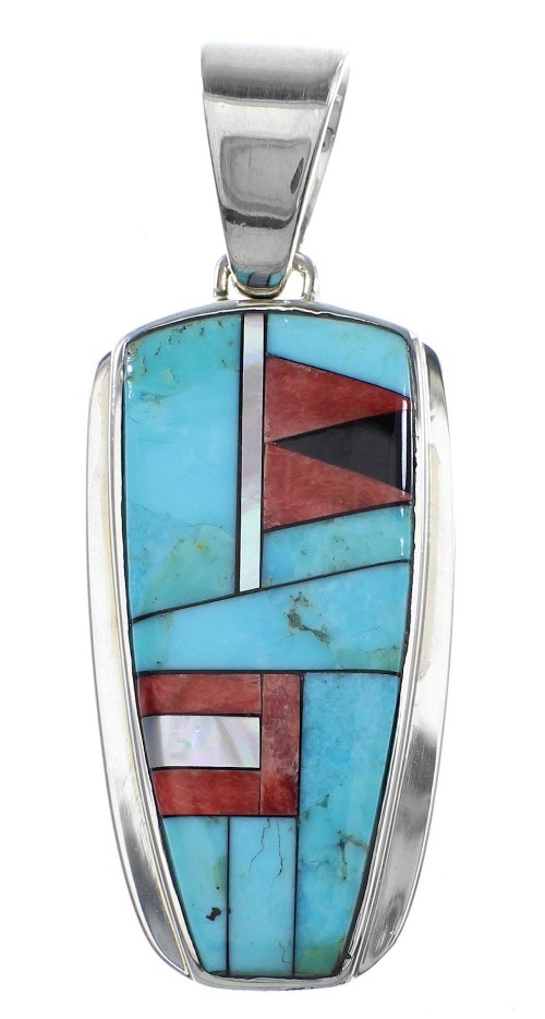 Sterling Silver And Multicolor Southwestern Pendant YX94738