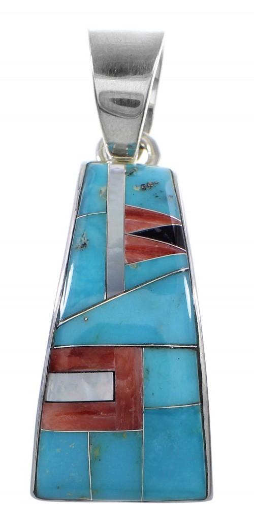 Multicolor Silver Southwest Pendant YX94743