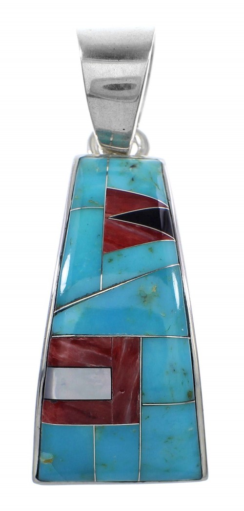 Multicolor Silver Southwestern Pendant YX94744