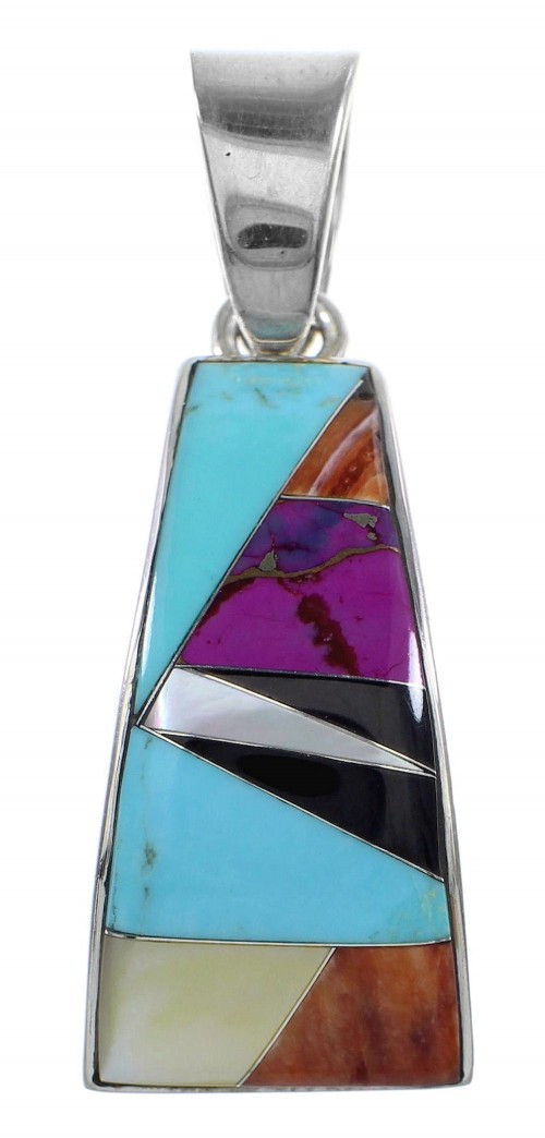 Multicolor Genuine Sterling Silver Southwestern Pendant YX94748