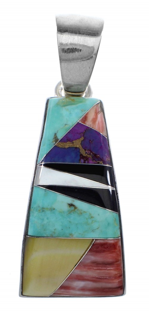 Multicolor Authentic Sterling Silver Southwestern Pendant YX94750