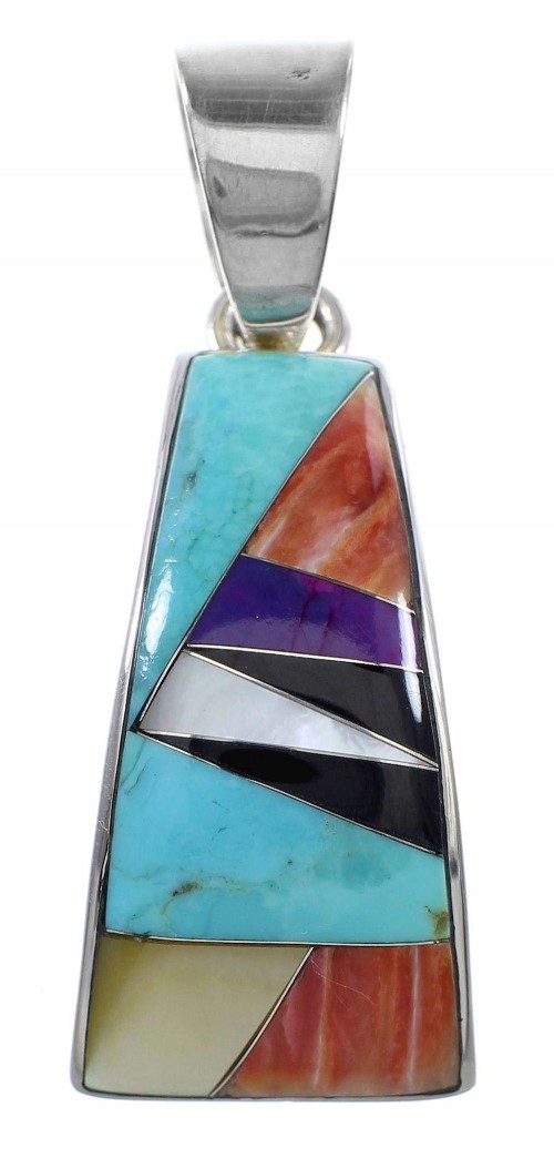 Multicolor And Silver Southwestern Pendant YX94752