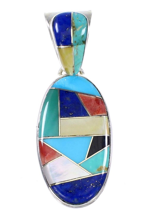 Genuine Sterling Silver And Multicolor Jewelry Pendant RX95650