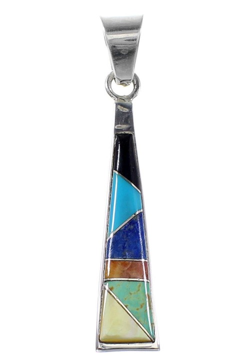 Southwestern Sterling Silver And Multicolor Pendant RX95672