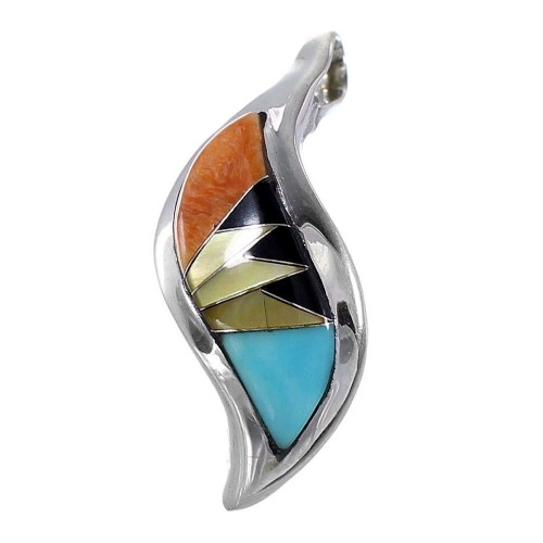 Multicolor Inlay Sterling Silver Pendant YX94435