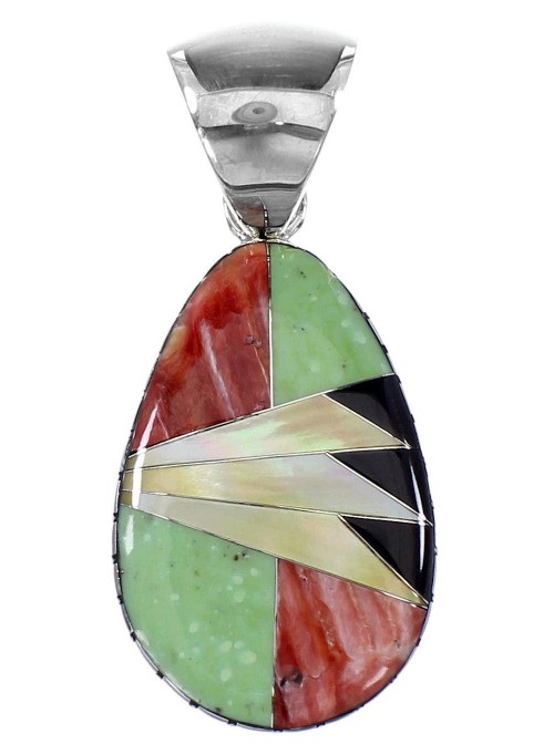 Southwestern Multicolor Silver Pendant YX94441