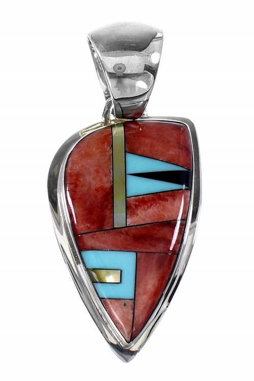 Authentic Sterling Silver Multicolor Southwest Pendant YX94491