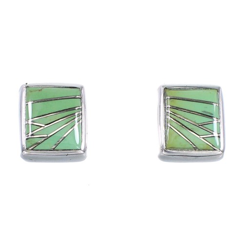 Genuine Sterling Silver Turquoise Jewelry Post Earrings AX95021