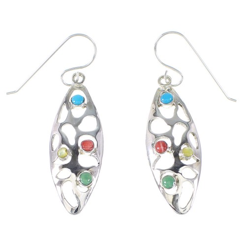 Multicolor Sterling Silver Hook Dangle Earrings Jewelry RX95156