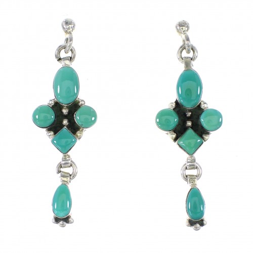 Sterling Silver Southwestern Turquoise Jewelry Post Dangle Earrings AX95129