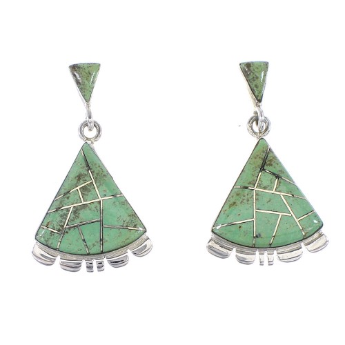 Sterling Silver Turquoise Post Dangle Earrings AX95579